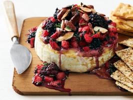 Cedar Plank–Grilled Brie with Berries