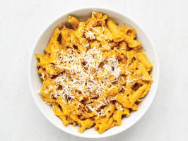 Pasta with Carrot Sauce and Ricotta Salata