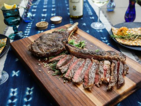 Grilled Bone-In Ribeye with Homemade Herb Brush