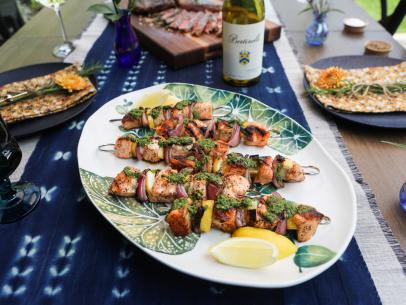 Salmon Kebabs with Herb Sauce as seen on Valerie's Home Cooking, Season 13.