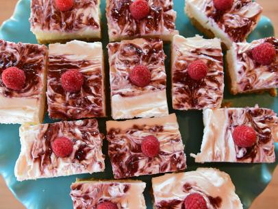 Close-up of No Bake Raspberry Cheesecake