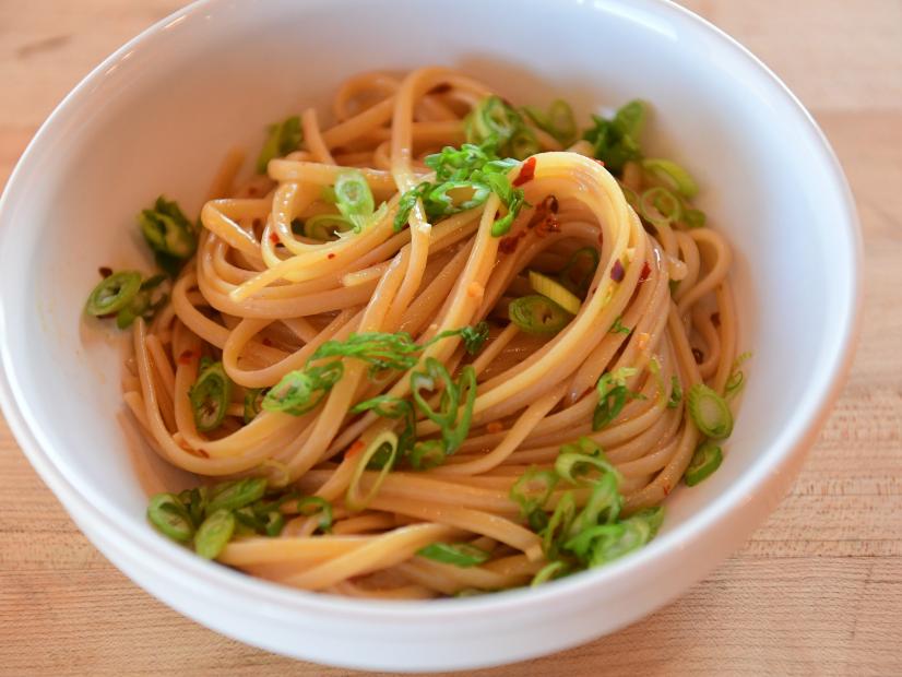 Close-up of Spicy Ginger Chili Noodles