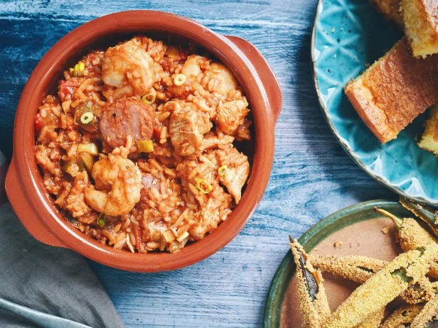 Cajun Style Chicken, Shrimp and Sausage Jambalaya