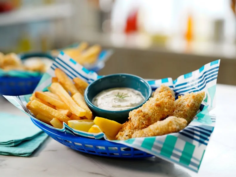 Katie Lee Biegel makes Summer Fish Fry, as seen on The Kitchen, Season 30.