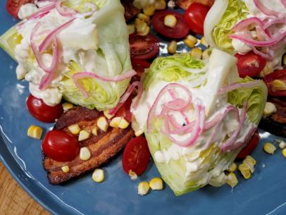 Katie Lee Biegel makes her BBQ Bacon Wedge Salad with Grilled Corn, as seen on The Kitchen, Season 31.