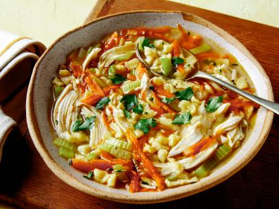 Grated Pasta Chicken Soup