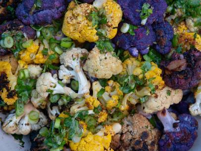 Roasted Cauliflower, as seen on Food Network's Symon's Dinners Cooking Out, Season 3.