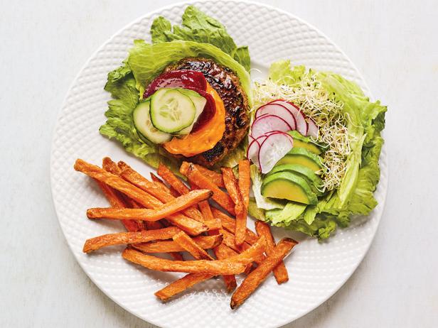 California Burgers with Sweet Potato Fries image