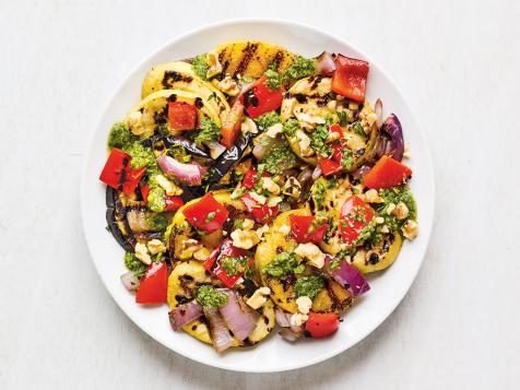 Grilled Polenta and Vegetables with Chimichurri