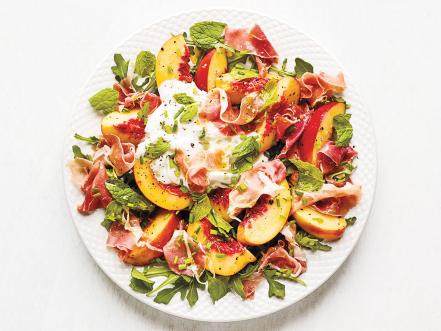 Peaches with Burrata and Prosciutto Recipe | Food Network Kitchen ...