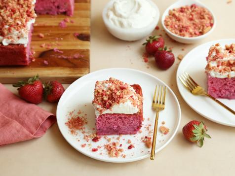 Texas Strawberry Crunch Sheet Cake