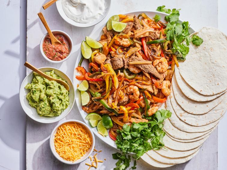 Blackstone Chicken, Steak and Shrimp Fajita Recipe Food Network