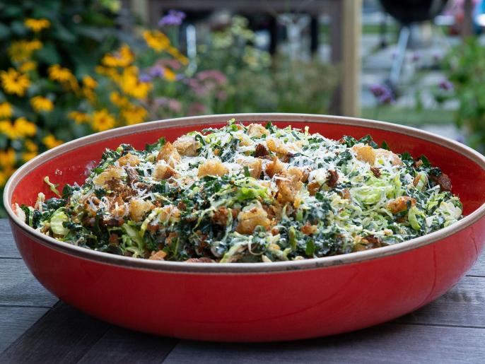 Brussels Sprout and Kale Salad with Green Goddess Dressing Recipe