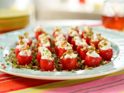 Katie Lee Biegel makes her Blue Cheese Stuffed Tomatoes, as seen on Food Network's The Kitchen, Season 31
