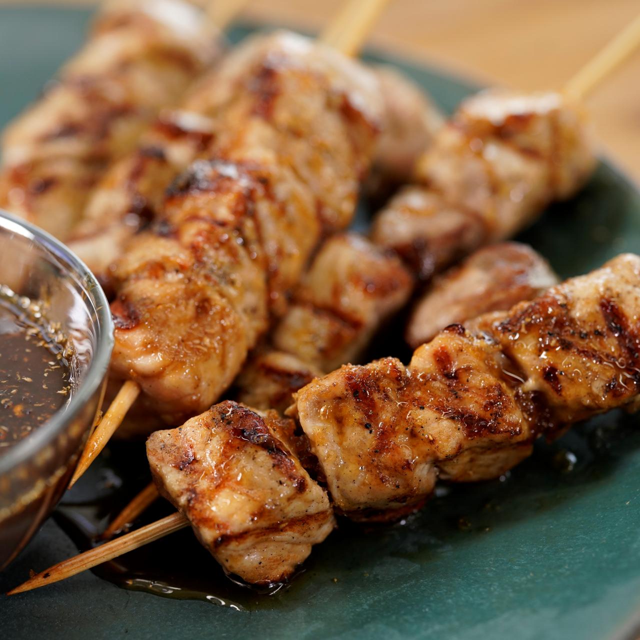 Honey soy pork skewers recipe