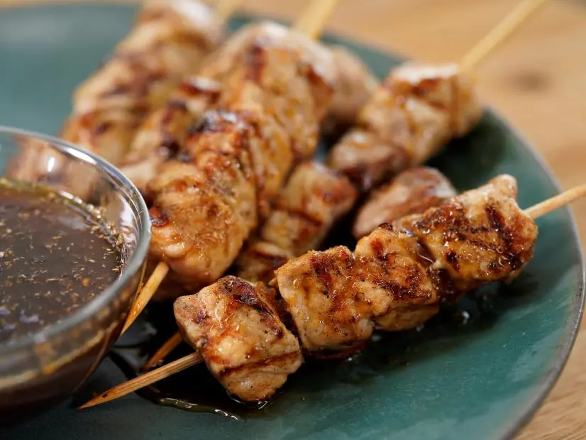 Alex Guarnaschelli makes her Honey Vinegar Glaze over Cubed Pork Skewers, as seen on Food Network's The Kitchen, Season 30