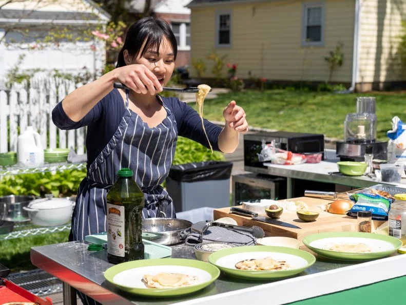 Chef Sara Nguyen during Round 1, as seen on Kitchen Crash, Season 2.