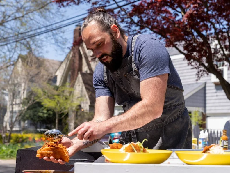 Chef Brandon Campney during Round 1, as seen on Kitchen Crash, Season 2.