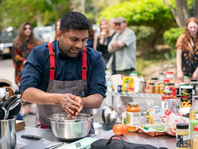 Chef Mohan Kulasingam during Round 1, as seen on Kitchen Crash, Season 2.