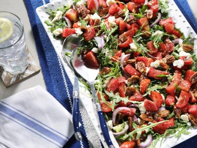 Miss Kardea Brown's Grilled Watermelon and Tomato Salad, as seen on Delicious Miss Brown, Season 7.