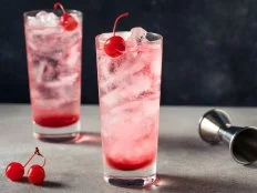 Boozy Refreshing Dirty Shirley Cocktail with Grenadine