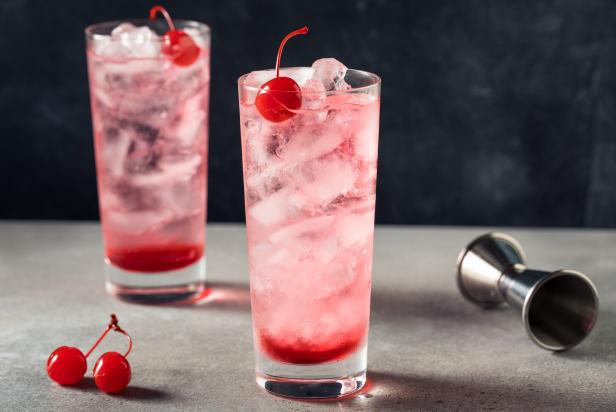 Boozy Refreshing Dirty Shirley Cocktail with Grenadine