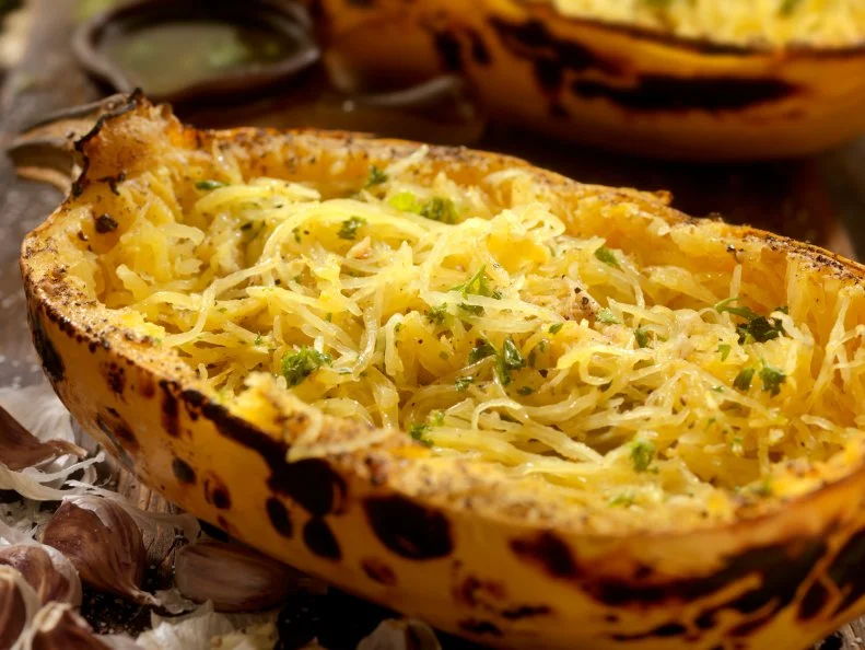 Spaghetti Squash with Garlic Herb Butter - Photographed on Hasselblad H3D2-39mb Camera