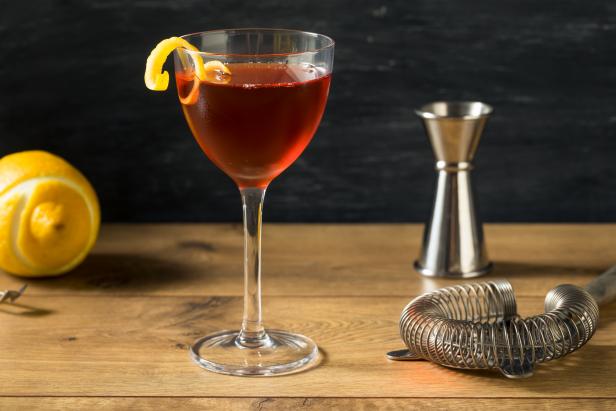 Homemade Classic Old Pal Cocktail with Whiskey and Vermouth