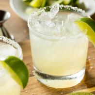 Alcoholic Lime Margarita with Tequila and Sea Salt