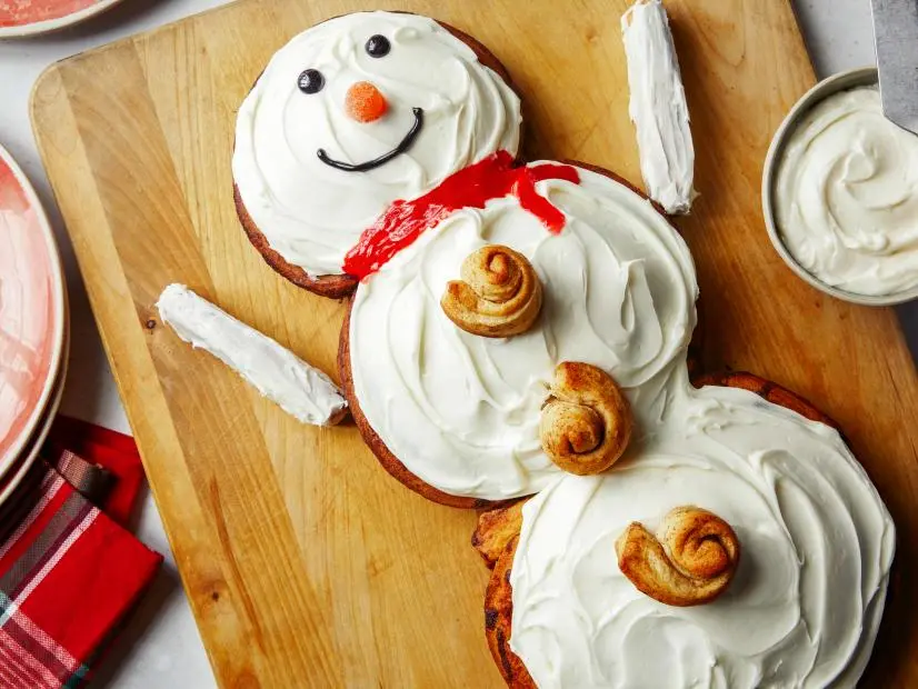 Giant Cinnamon Roll Snowman