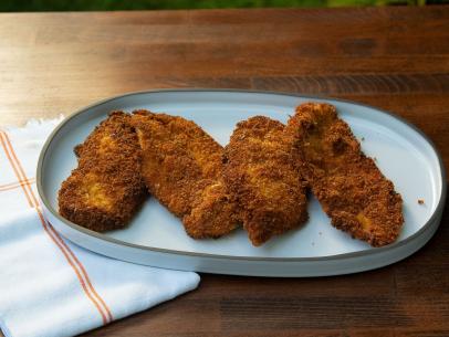 Lizzie's Chicken Cutlets, as seen on Food Network's Symon's Dinners Cooking Out, Season 3.