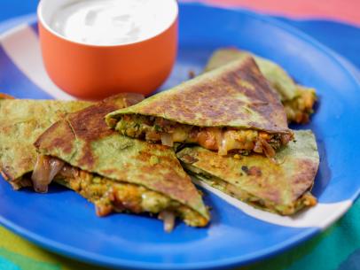Katie Lee Biegel makes her Colorful Veggie Quesadilla, as seen on Food Network's The Kitchen, Season 31