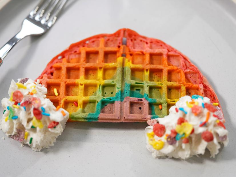 Sunny Anderson makes Rainbow Waffles, as seen on Food Network's The Kitchen, Season 31