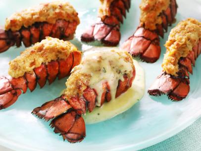 Miss Kardea Brown's Crab-Stuffed Lobster Tails with Blender Bernaise, as seen on Delicious Miss Brown, Season 7.