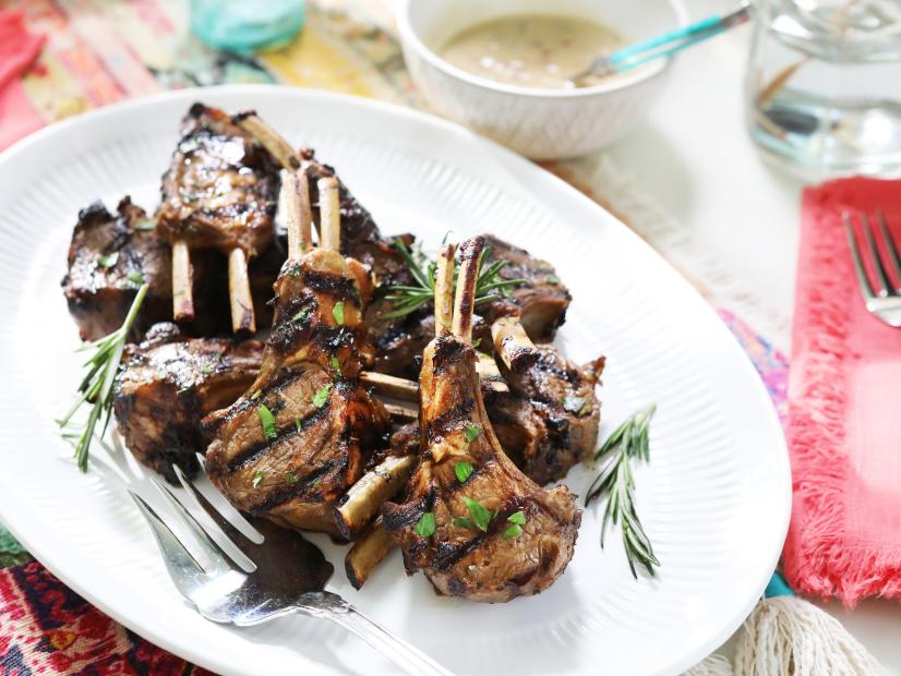 Miss Kardea Brown's Grilled Lamb Chops with Pink Peppercorn Sauce, as seen on Delicious Miss Brown, Season 7.