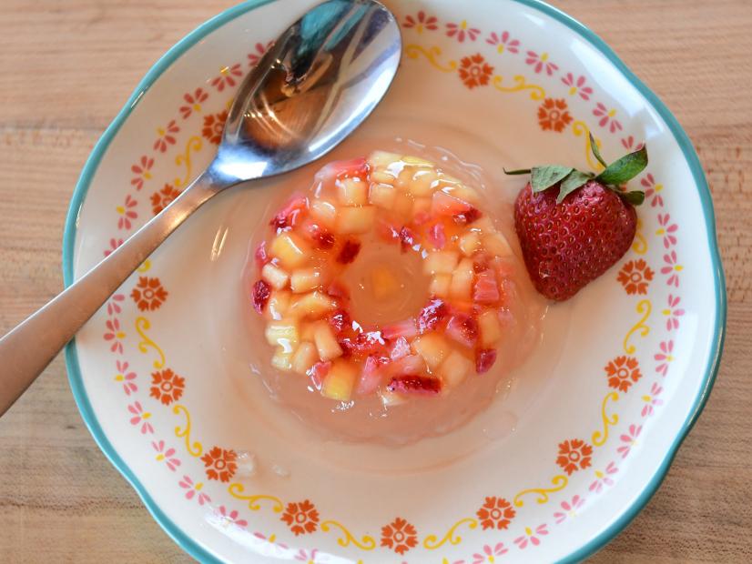Close-up of Strawberry Lemonade Prosecco Jellies, as seen on The Pioneer Woman, season 31.