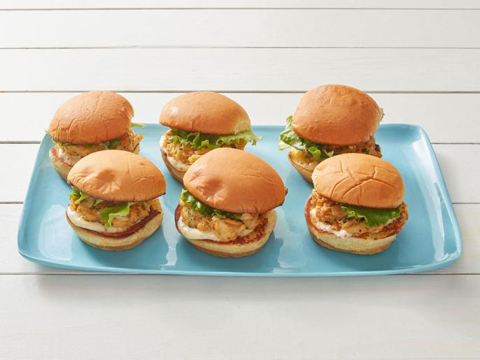 Crab Cake Sliders with Orange Aioli Recipe Jeff Mauro Food Network