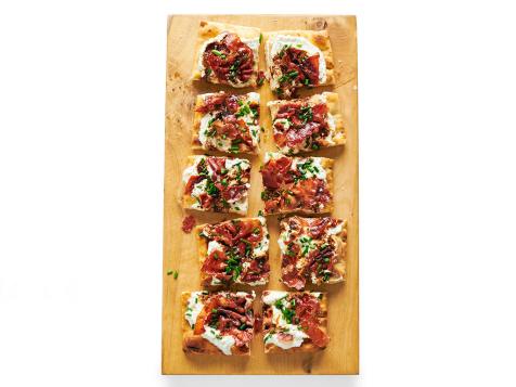Grilled Flatbread with Crispy Prosciutto, Ricotta and Vincotto