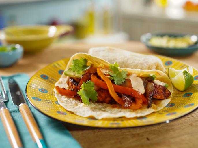 BBQ Chicken Fajitas Recipe Jeff Mauro Food Network