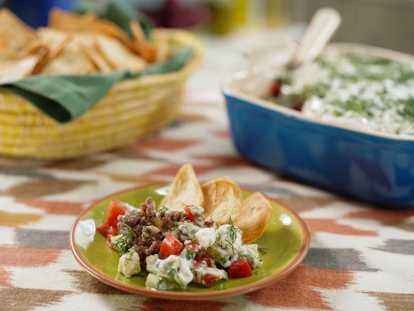 Sunny Anderson makes Sunny's Easy 7-Layer Gyro Dip, as seen on Food Network's The Kitchen, Season 31