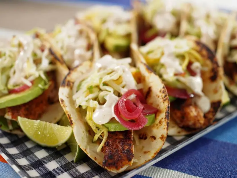 Fish Tacos with Papaya Slaw Recipe Geoffrey Zakarian Food Network