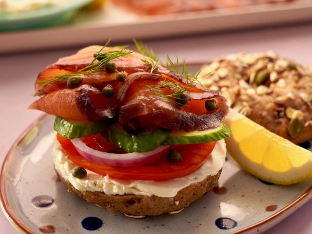 Honey Bagels with Blueberry Lox image