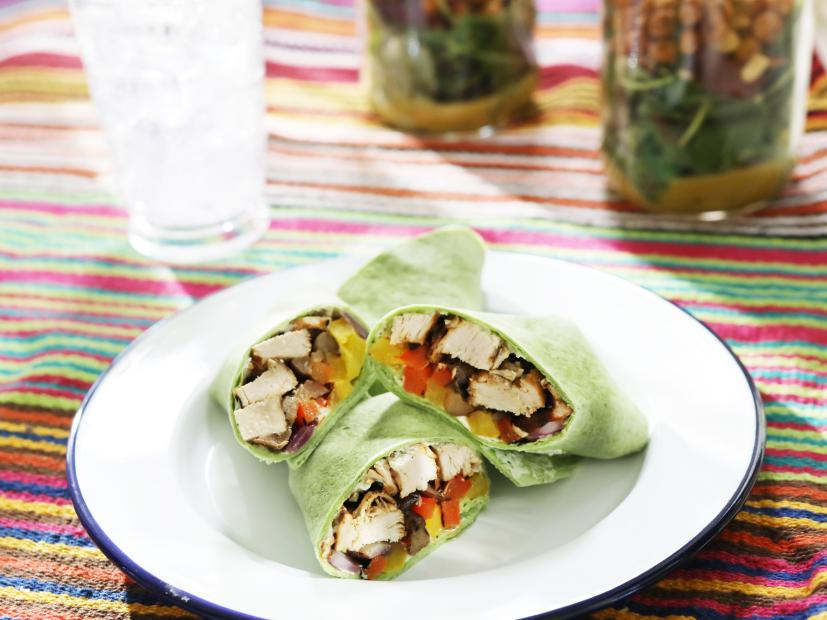 Miss Kardea Brown's Chicken and Veggie Wraps with Herbed Goat Cheese Spread, as seen on Delicious Miss Brown, Season 7.