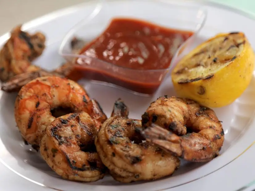 Grill and Chill Shrimp Cocktail as served at Tuckaway Tavern and Butchery food truck in Raymond, New Hampshire, as seen on Food Network's Triple D Nation, Season 4.