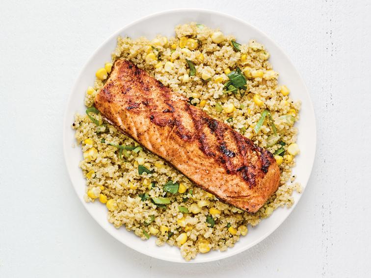 Grilled Old Bay Salmon with Corn Quinoa Recipe Food Network Kitchen