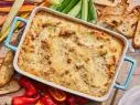 Description: Kardea Brown's Miss Brown’s 5 Onion Dip. Keywords: Green Onion, Red Onion, Vidalia Onion, White Onion, Worcestershire Sauce, Cream Cheese, Sour Cream, Chives, Parmesan