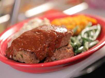 The BBQ Meatloaf as served at Moat Mountain Smokehouse in North Conway, New Hampshire, as seen on Food Network's Diners, Drive-Ins and Dives, season 36.