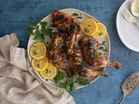 Grilled Chicken Quarters with Ras el Hanout