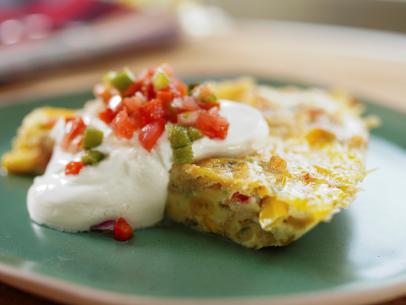 Katie Lee Biegel makes her Chilaquiles Frittata, as seen on The Kitchen, Season 32.