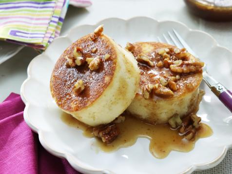Soufflé Pancakes with Butter Pecan Syrup